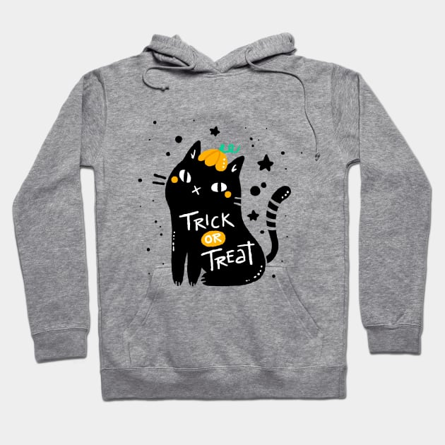 Trick or treat | Halloween gift | Spooky season gifts | Halloween Decor gifts | Funny Halloween Trick or treat | Cat lover halloween Hoodie by johnii1422